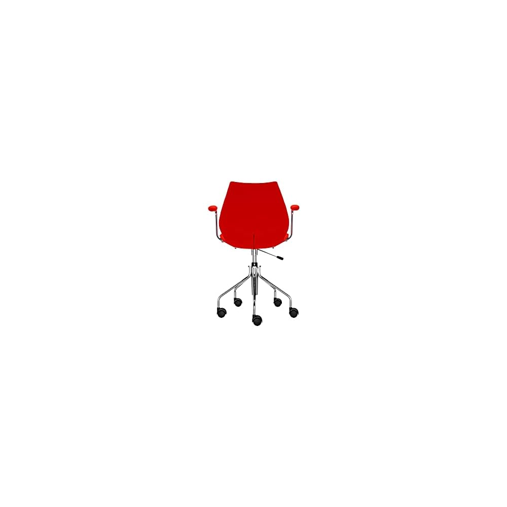 Kartell Maui Soft Swivel Chair by Tribute to Vico Magistretti, Pack of 1, Trevira Fabric Red