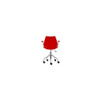 Kartell Maui Soft Swivel Chair by Tribute to Vico Magistretti, Pack of 1, Trevira Fabric Red