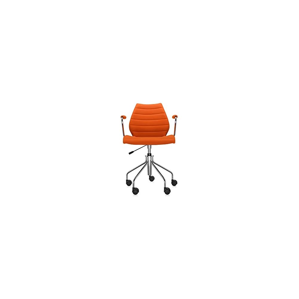 Kartell Maui Soft Swivel Chair by Tribute to Vico Magistretti, Pack of 1, Trevira Fabric Red