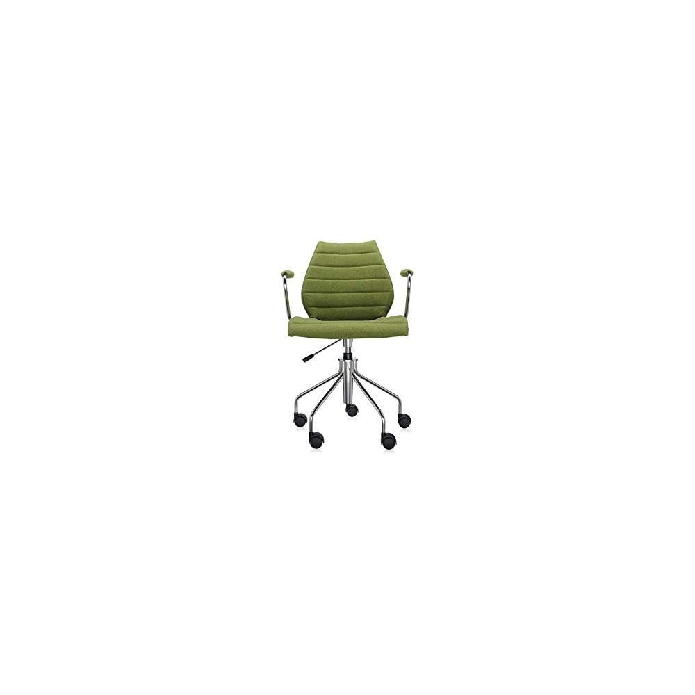 Kartell Maui Soft Swivel Chair by Tribute to Vico Magistretti, Pack of 1, Trevira Fabric Red