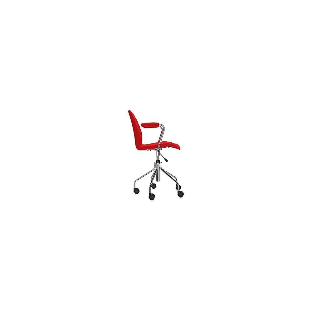 Kartell Maui Soft Swivel Chair by Tribute to Vico Magistretti, Pack of 1, Trevira Fabric Red