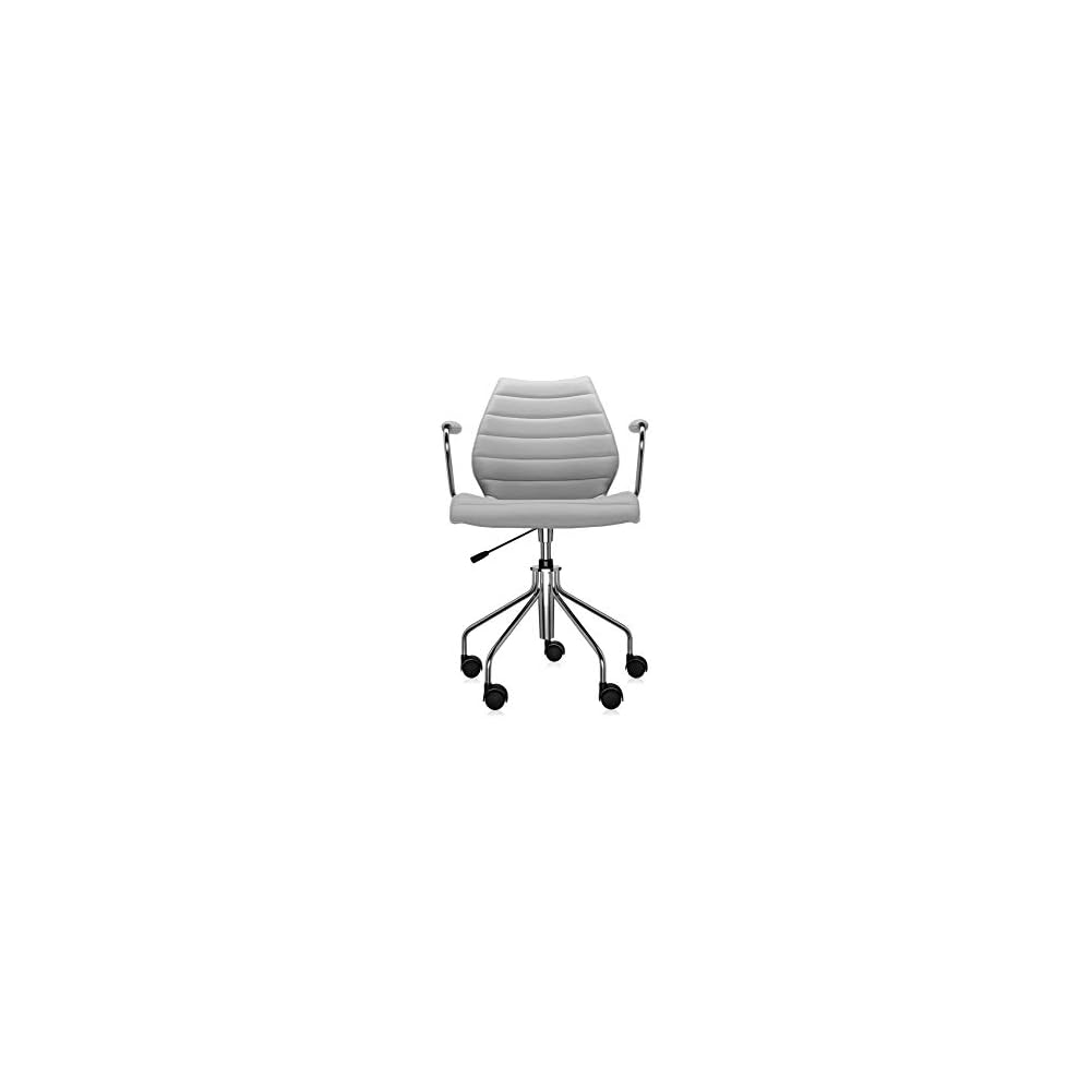 Kartell Maui Soft Swivel Chair by Tribute to Vico Magistretti, Pack of 1, Trevira Fabric Red