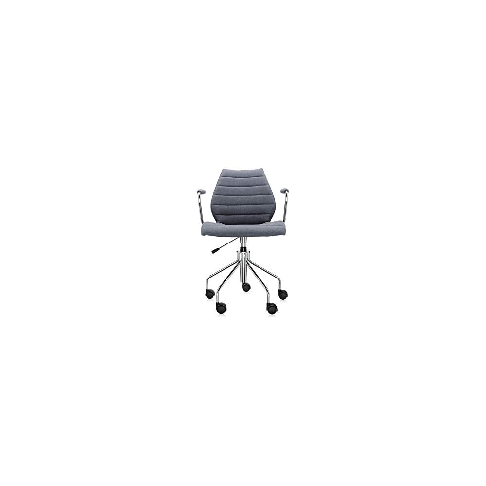 Kartell Maui Soft Swivel Chair by Tribute to Vico Magistretti, Pack of 1, Trevira Fabric Red