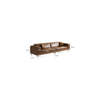 Mid-Century Modern PU Leather Sofa, 110.24" Brown Cloud Couch