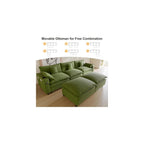 KCGKCG 116" Modular U Shaped Cloud Couch, Chenille Sectional Couches for Living Room with Ottoman, Deep Seat Sofa Cloud Sectional Couch with Charging Station, Cup Holder, Side Pocket, Green