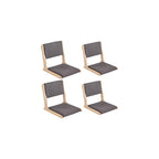 Tiita 2-Pack Foldable Meditation Floor Chairs, Back Support, Wood Brown
