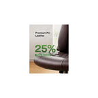 Marsail Executive Office Chair Ergonomic Desk Chair with Flip-up Armrests PU Leather Height-Adjustable Swivel Rolling Brown