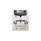 Marsail Executive Office Chair Ergonomic Desk Chair with Flip-up Armrests PU Leather Height-Adjustable Swivel Rolling Brown