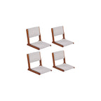 Tiita 2-Pack Foldable Meditation Floor Chairs, Back Support, Wood Brown