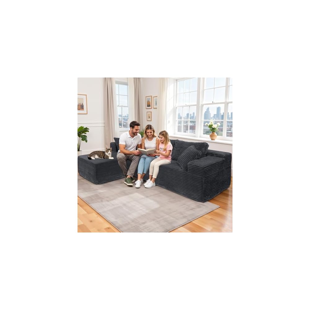 Boneless Couch Modular Sectional Sofa L-Shape Oversized Chaise