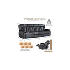 Power Reclining Sofa, Zero Wall Hugger 4 Seat Recliner Couch with Console