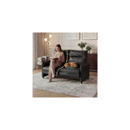 Small Loveseat Sofa Faux Leather 2 Seater Couch with Flip Up Tray Table and Side Pockets for Living Room Bedroom Apartment Office