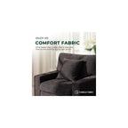 DOPEDIO 40" Fabric Accent Chair, Single Couch for Living Room, Dark Grey