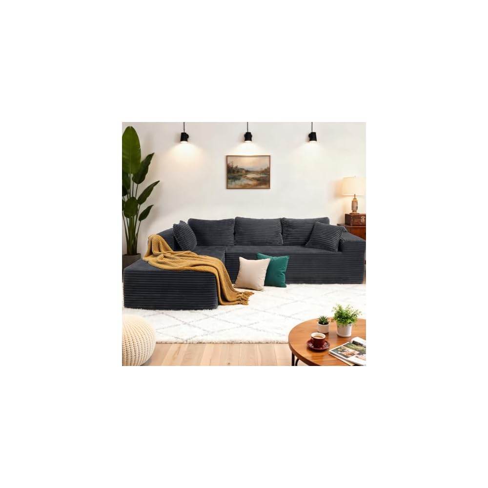 Boneless Couch Modular Sectional Sofa L-Shape Oversized Chaise