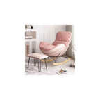 Modern Upholstered Rocking Chair with Footrest - Double-Sided Cushion Lazy Lounge Chair for Living Room, Comfy Side Chair for Relaxation and Style