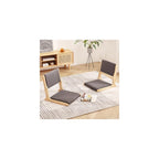 Tiita 2-Pack Foldable Meditation Floor Chairs, Back Support, Wood Brown