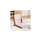 Tiita 2-Pack Foldable Meditation Floor Chairs, Back Support, Wood Brown