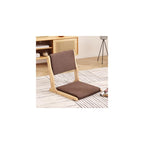 Tiita 2-Pack Foldable Meditation Floor Chairs, Back Support, Wood Brown
