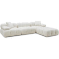 TOV Furniture Calliope Cream Vegan Shearling 4-Piece Modular Sectional
