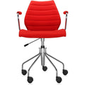 Kartell Maui Soft Swivel Chair by Tribute to Vico Magistretti, Pack of 1, Trevira Fabric Red