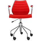 Kartell Maui Soft Swivel Chair by Tribute to Vico Magistretti, Pack of 1, Trevira Fabric Red