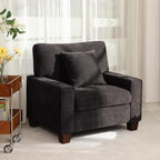 DOPEDIO 40" Fabric Accent Chair, Single Couch for Living Room, Dark Grey