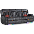 Power Reclining Sofa, Zero Wall Hugger 4 Seat Recliner Couch with Console